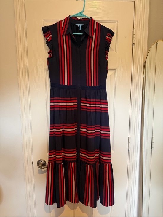 Draper James Dresses & Skirts - Sleeveless Navy and Red Striped Midi Dress